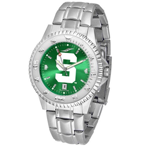 Michigan State Spartans NCAA Anochrome Competitor Mens Watch (Steel Band)