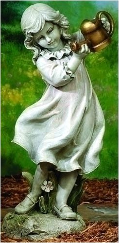 22" Girl with Watering Can Outdoor Garden Statue #47069