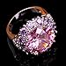 Yazilind Women's Ring with Round Cut Big Stone Pink Purple Cubic Zirconia CZ US Size 6