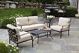 Alfresco Home Farfalla Cast Aluminum Deep Seating Group - Dupione Sand (cushion)