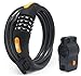 MEETLOCKS® Combination Coiled Cable Lock, Dia.12mmx5 Feet(L) Cable With A Free Charge Easy-fix Bracket, Fits For The Stem Of Dia.26-40mm