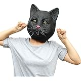 CreepyParty Deluxe Novelty Halloween Costume Party Latex Animal Cat Head Mask