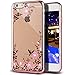 iPhone 6S Case,iPhone 6 Case,ikasus Pink Butterfly Floral Flower Bling Crystal Rhinestone Diamonds Clear Rubber Rose Plating Frame TPU Soft Silicone Bumper Case Cover for Apple iPhone 6/6S 4.7