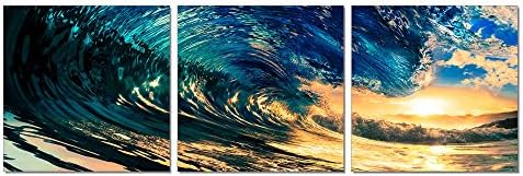 Elementem Photography The Wave 3-Panel Photographic Triptych Wall Art