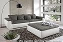 Big-Sofa in wei&szlig;/ grau mit Steppungen