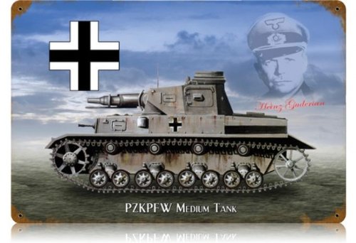 Cover image : Medium Tank Axis Military Vintage Metal Sign - Victory Vintage Signs