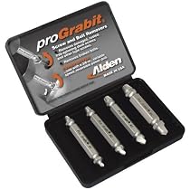 Alden 8440P 4-Piece Grabit Broken Bolt and Damaged Screw Extractors Set