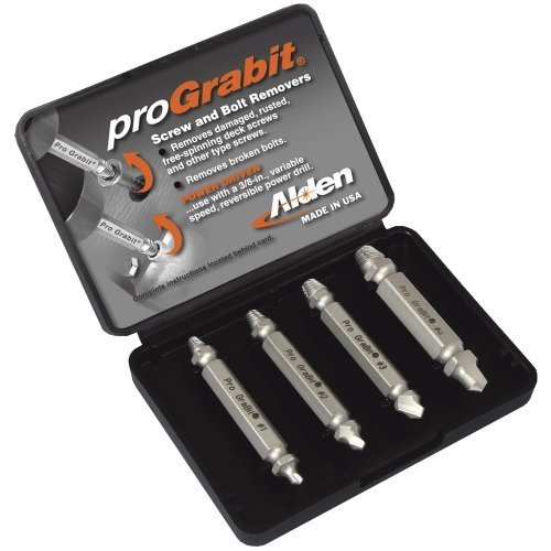 Alden 8440P 4-Piece Grabit Broken Bolt and Damaged Screw Extractors Set