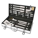 Style Asia HW5266 Chefs Basics Select 18-Piece Stainless-Steel BBQ Set with Aluminum Storage Case