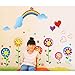 Sun flower Smiley Under the Rainbow kids room removable cartoon wall sticker decals