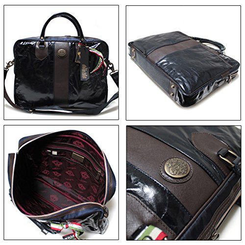 (オロビアンコ) Orobianco 3C BORMIO SMALL-C ボルミオ ビジネスバッグ ブリーフケース レザー OLI-ZEUS/NYLON ネイビー NOTTE [並行輸入品] 画像