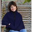 FLEECE POCKET SHAWL - 54''- NAVY