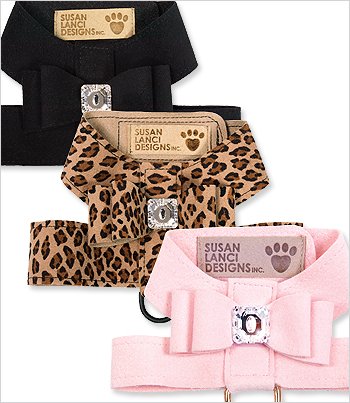 Big Bow Ultrasuede Dog Harness Puppy Pink (SM)
