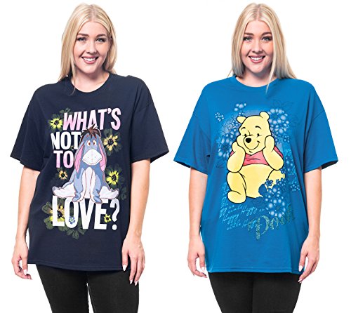 Disney Plus Size T-shirts 2-Pack Eeyore & Winnie the Pooh Glitter Prints