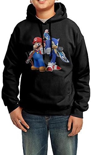 Sonic The Hedgehog,Kids/Youth Custom Hoodie Sweatshirts M,Black