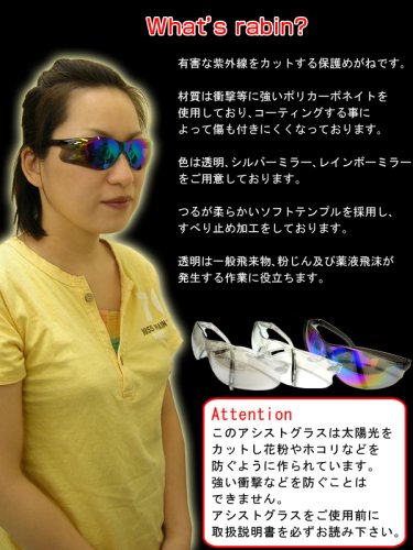 Cover image : 花粉、N95マスク インフルエンザ対策 保護メガネ 「アシストグラス rabin(ラビン) レインボーミラー」