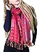 Anika Dali Amelia Chevron Pattern Lux Scarf with Tassels (Raspberry)