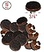 3/4'' Brown Nail-on Felt Pads – Firm Hold – Prevent Scratches on Hardwood, Ceramic and Linoleum Floors – Wood Floor Protector – Easy to Install (16 Pieces)