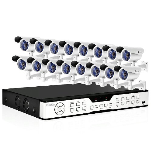 ZMODO KDH6-DASFZ6ZN-1TB 16 Channel H.264 Security DVR (1 TB hard drive included) with 16 x 1/3" Color CCD IR Outdoor/Indoor Weatherproof Camera System - Professional Choice On Sale