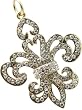 BEAUTIFUL BLING Fleur De Lis 2.5" Austrian Crystal Pendant - Goldtone Finish