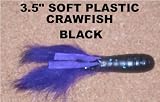 3 Soft Plastic Grubs - (15 Pack) Black with various tail colors