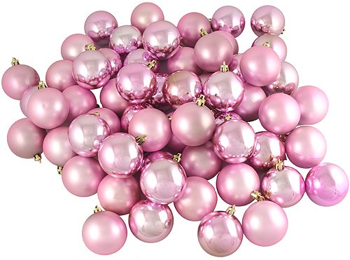 Club Pack of 60 Barbie Pink Shatterproof Christmas Ball Ornaments 2.5''