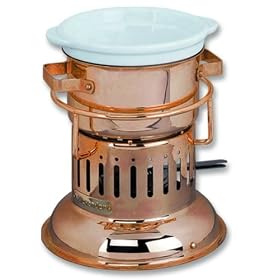 Copper and Ceramic Fondue Pot (Copper) (7.75H x 6.5W x 7.25D) by Old Dutch