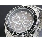ELGIN エルジン ［100m防水 アメリカ陸軍公式時計採用］ 腕時計 電波 ソーラー クロノ FK1361S-AP