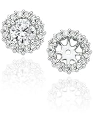 14K White Gold 5/8 ct. Diamond Earring Jackets