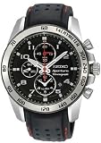 Sportura Alarm Chronograph Black Dial Vented Leather Strap