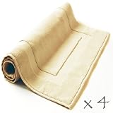 Royal Resort Collection - 4 piece Bath Rug Set, Ultra Sumptuous Terry, Color: Natural Beige, 100% Eco-Friendly Turkish Cotton