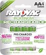 Rayovac Platinum Pre-Charged  NiMH AA Size Batteries, 4 Count