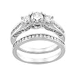 14K White Gold Diamond Wedding Set - 1.40 Ct.