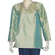 Womens Top Green Kurti India dress Fashion This Summer Embroidery Size L
