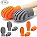 8 Pieces Drum Mute Drumstick Silent Tip Drum Dampener Accessory Rubber Practice Percussion Tips Mute Replacement Drum Practice Tips (Orange and Grey)