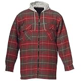 Quilt Lined, Fleece Hood Flannel Shirt - Zip Front