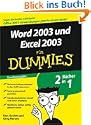 Word 2003 und Excel 2003 f�r Dummies