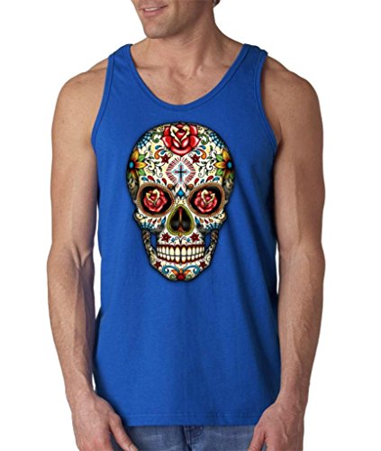 Sugar Skull Roses Men's Tank Top Day of Dead Tank Tops #16553