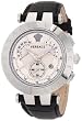 Versace Men's 23C99D002 S009 V-Race Chrono 3 Interchangeable Top Rings Black Genuine Leather Watch from Versace