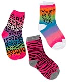 Jacques Moret Girls 7-16 White/multi Colored Girls 3 Pack Animal Theme Anklets