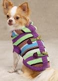 Dog Sweater Toggle Striped in X-small Fits Dogs 3 - 7 Lbs