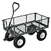 Farm & Ranch FR110-2 Steel Utility Cart with Removable Folding Sides and 10-Inch Pneumatic Tires, 400-Pound Capacity, 34-Inches by 18-Inches, Green Finish