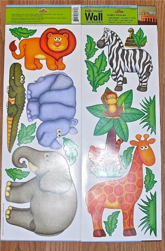 External hard drive:Main Street Wall Creations, Jumbo Stickers, Jungle, Safari, Zoo Animals Theme, Zebra, Monkey, Tiger, Giraffe, Lion, Rhino, Aligator, Elephant Removable Wall Stickers