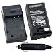 FOR CANON NB-7L G10 CAR + TRAVEL WALL AC MAINS CHARGER