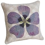 Janie Gross 18-inch Square Chenille Pillow, Hibiscus Purple