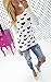 Creazy® Womens Heart Printing Zipper Round Neck Shirt Blouse Tops T Shirt (M, White)