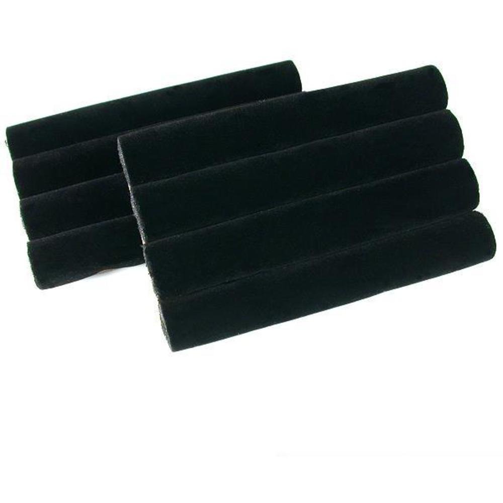 2 Black Velvet Ring Trays Jewelry Pad Showcase Displays 5.5", Free