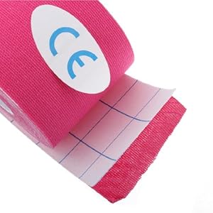 Pink 5M*5cm Kinesiology Elastic Tape Rope Sports Physio Muscle Strain Injury Support 1 Roll