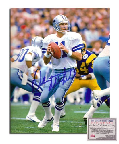 Danny White NFL Dallas Cowboys Hand Signed 8x10 Photograph White Jersey