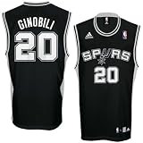 Manu Ginobili Jersey adidas Black Replica #20 San